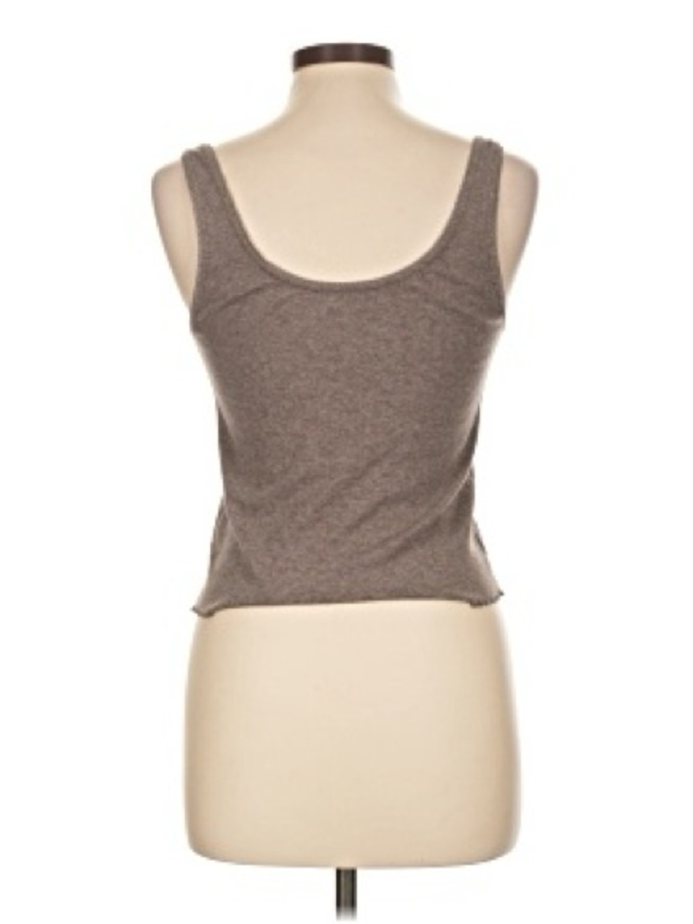 Classic Scoop Neck Tank Top Pointelle Ribbed Taupe American Eagle Size Medium